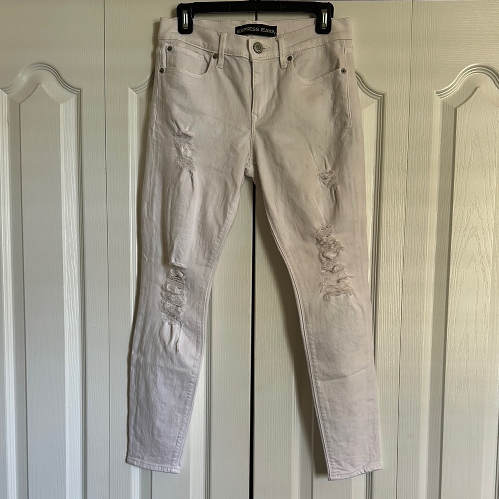 Express Distressed White Jeans for Women